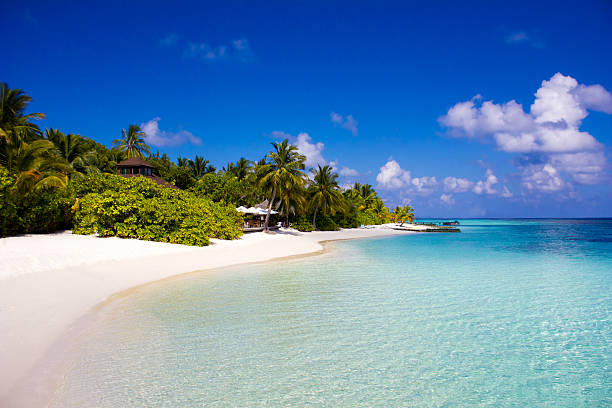 Veligandu island resort in the Maldives stock photo