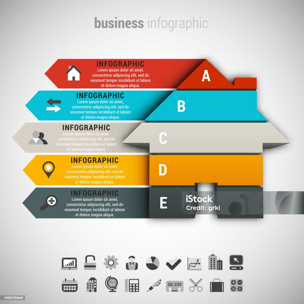 Business Infographic Vector illustration of business infographic made of house. Infographic stock vector