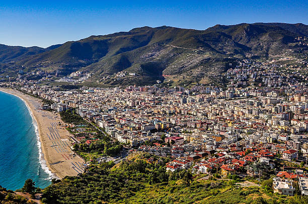 istock Panoramic view of Alanya and Cleopatra beach from Alanya Castle 498278334