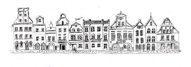 hand drawn set of ten old houses. - emiliano martinez 幅插畫檔、美工圖案、卡通及圖標