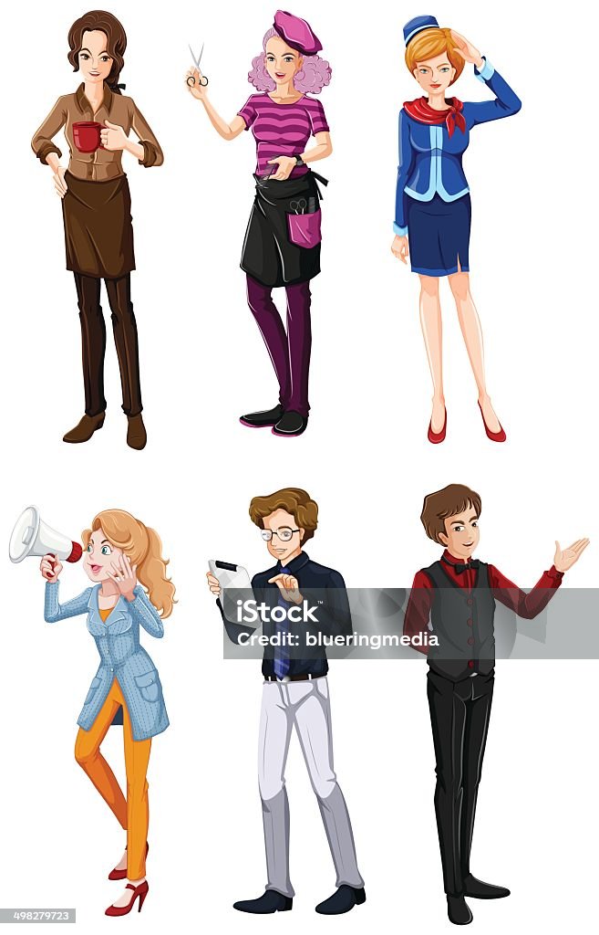 Different people in different fields Illustration of the different people in different fields on a white background Adult stock vector