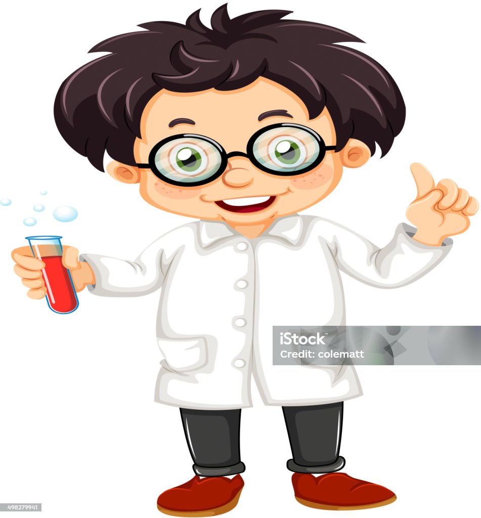 Scientist Illustration of a scientist on a white background Adult stock vector