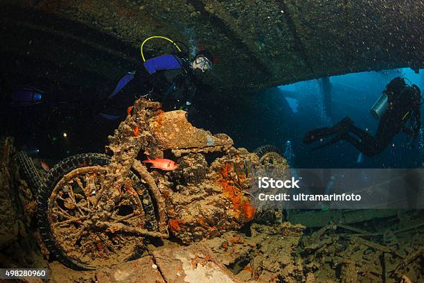 Underwater Ship Wreck Diving Ss Thistlegorm Bsa M20 Motorcycle Stock Photo - Download Image Now