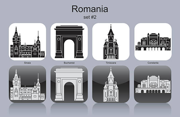 ikony z rumunii - sinaia stock illustrations