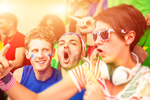 istock Group of happy USA supporters 498281757