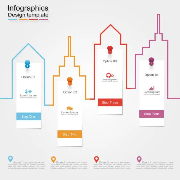 Vector illustration of Infographic report template. Vector illustration
