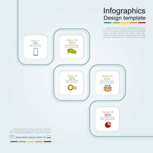 ilustraciones, imágenes clip art, dibujos animados e iconos de stock de infografía plantilla de informe. ilustración vectorial - paper clip clip vector illustration and painting