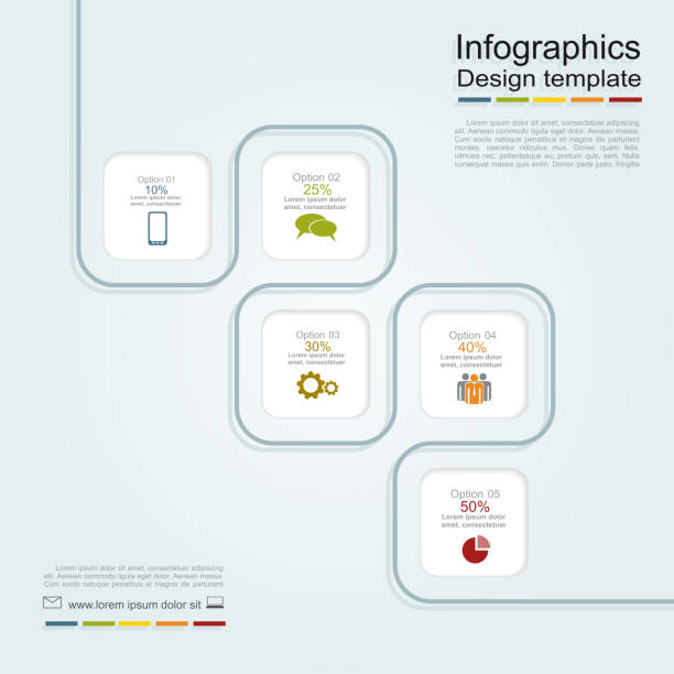инфографика шаблон отчета. векторная иллюстрация - five objects stock illustrations