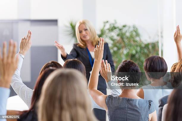 Seminar For Women Stock Photo - Download Image Now - Auction, Meeting, Public Speaker