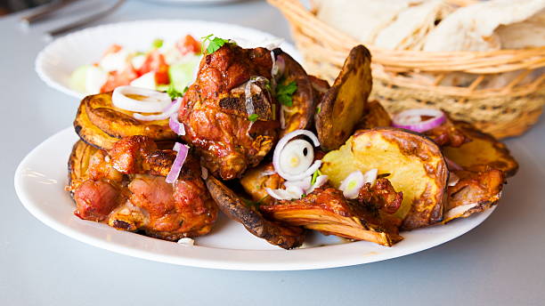 fried meat and potatoes