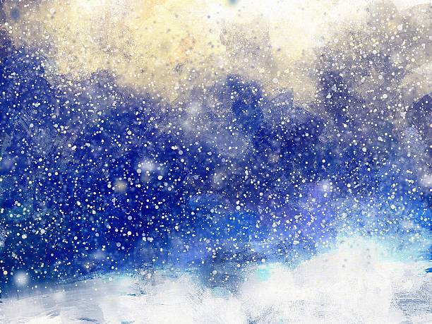 ilustrações, clipart, desenhos animados e ícones de abstrato pintura digital de inverno paisagem, óleo sobre, textura de lona " - backgrounds canvas cold color image