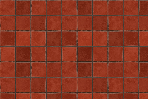 Red terracotta floor tiles