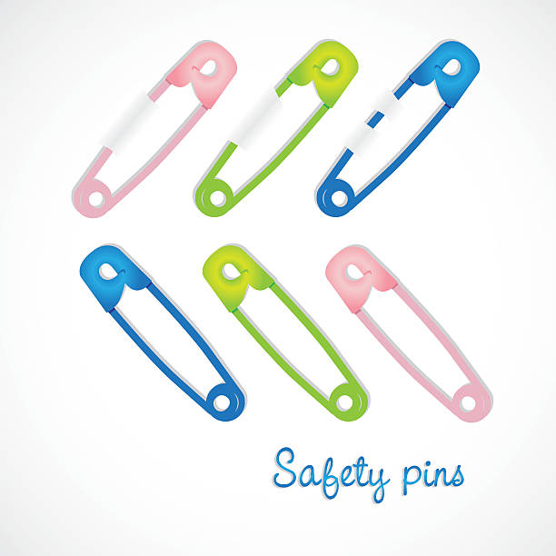 Colored Safety Pins Stock Illustration - Download Image Now - Attached,  Brooch, Connection - iStock