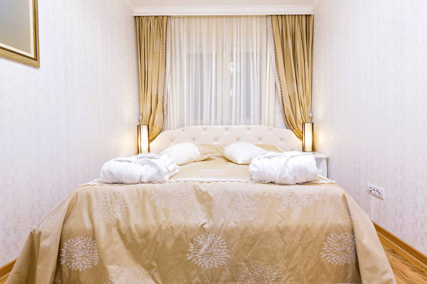 istock Interior of a hotel bedroom 498296928