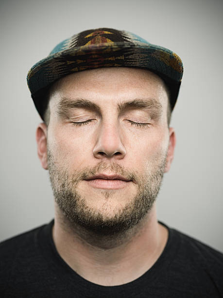 istock Portrait of a young american man with closed eyes 498297708