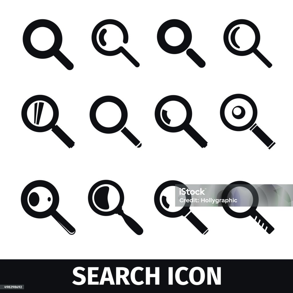 Magnifier Search icon set Magnifier symbols set, Search icon Icon Symbol stock vector