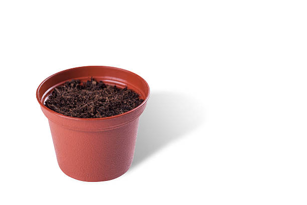 istock Flowerpot with soil for designers 498299222