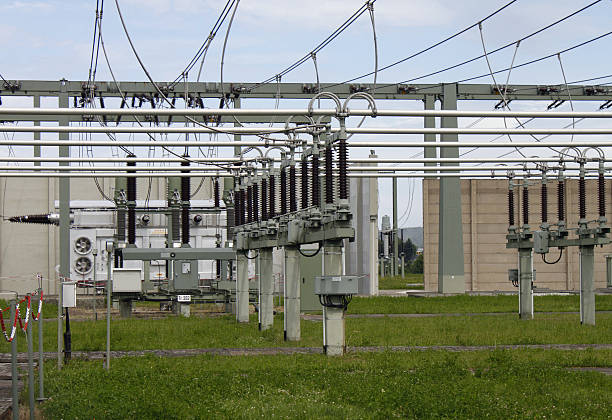 istock high voltage substation transformer station electric Strom 498299356
