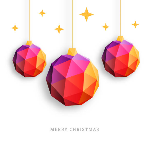 Christmas balls ornaments triangle vector art illustration