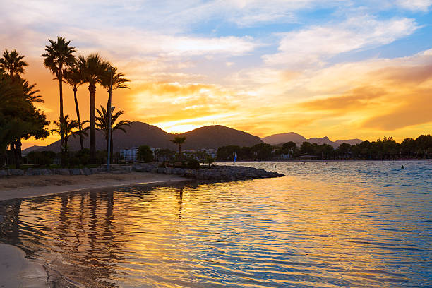 istock Alcudia Majorca at sunset on the beach Mallorca 498301046