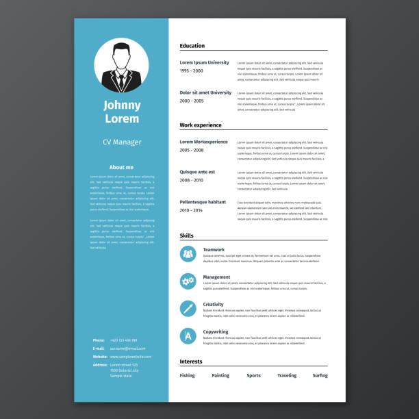 CV, resume template vector art illustration