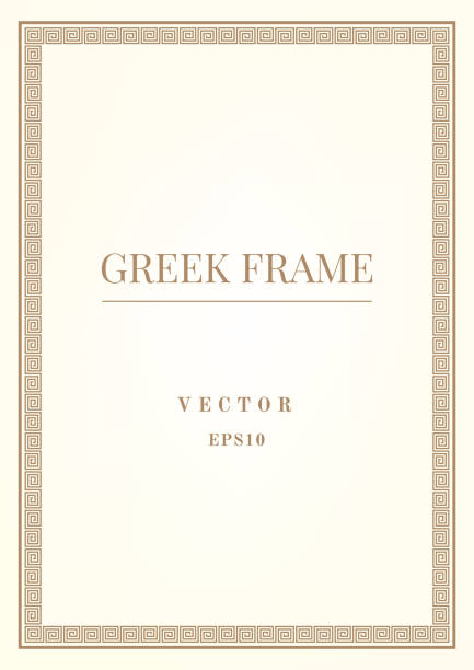 Greek ornament frame vector art illustration