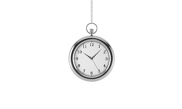 istock Silver pocket watch. Isolated on white background. 3D rendering. 498305130