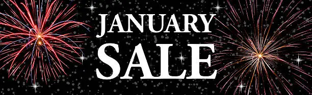 january sale web banner for christmas and happy new year