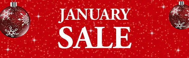 january sale web banner for christmas and happy new year