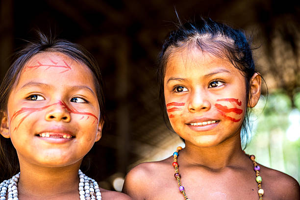 istock Cute Native Brazilian girls in Amazon, Brazil 498310048