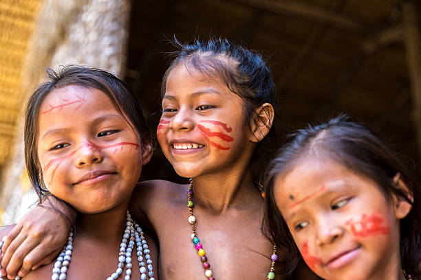 istock Cute Native Brazilian girls in Amazon, Brazil 498310184