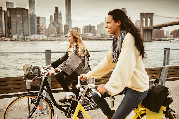 istock Sharing a Bicycle ride my friend in NYC 498310216