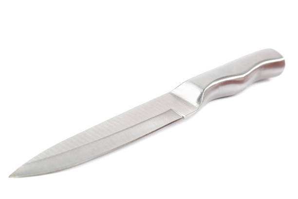 istock Metal knife on white background. 498310490