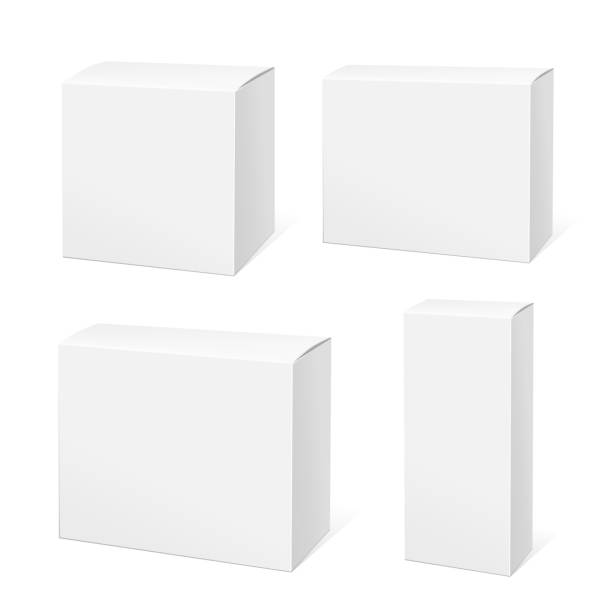 Realistic White Package Box. Realistic White Package Box. Template for your design. You can use that packing for Software, Cosmetics, Electronic Device and Other Products. Vector illustration. black shawl wrap stock illustrations