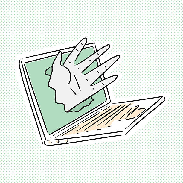 50+ Hand Reaching Out Of Computer Screen Stock Illustrations, Royalty ...
