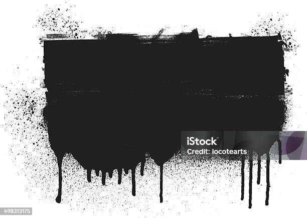 Ilustración de Grunge Inky Negro Banner y más Vectores Libres de Derechos de Plantilla - Equipo de arte y artesanía - Plantilla - Equipo de arte y artesanía, Pintada, Con lunares