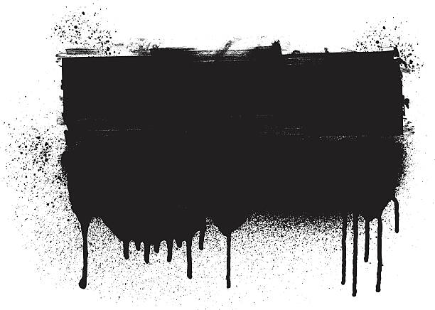 grunge inky black banner vector art illustration