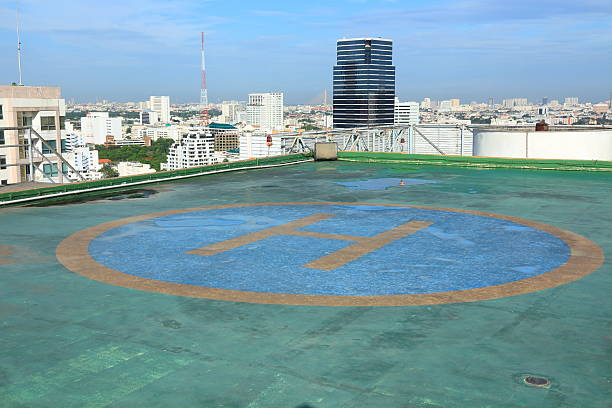 istock Helicopter Pad on Roof top Building. 498313609