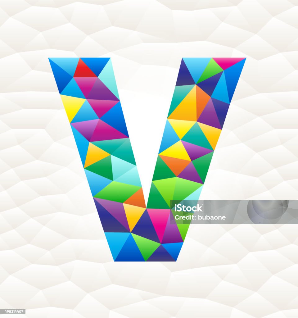 triangular Letra V com padrão mosaico de arte vetorial royalty free - Royalty-free Abstrato arte vetorial