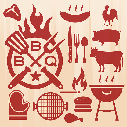 Barbecue design elements. EPS 10 file. Transparency effects used on highlight elements.
