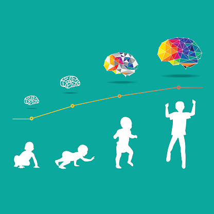 Child and Brain development eps 10 vector
