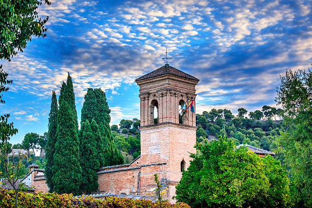 Within the perimeter of the Alhambra of Granada, the monumental complex that is the main landmark of the city, among the several buildings you can also find the 17th-century Church de Santa María de la Encarnación (2 shots stitched)