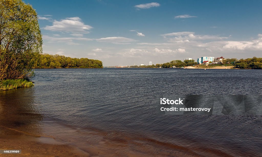 A confluência do rio Moskva e o Rio Oka - Foto de stock de Azul royalty-free