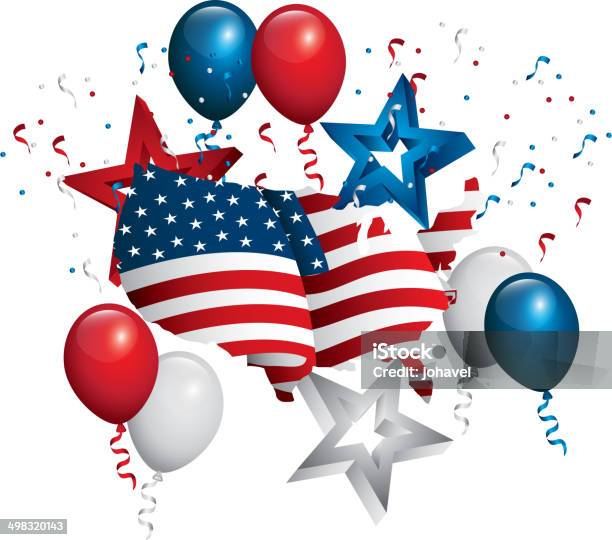 Usa Design Stock Illustration - Download Image Now - American Culture, Balloon, Celebration