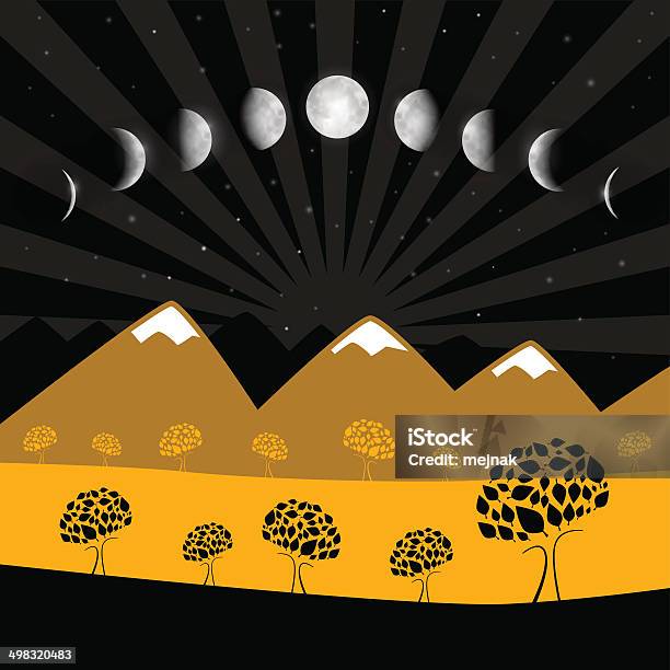 Ilustracja Wektorowa Faz Księżyca - Stockowe grafiki wektorowe i więcej obrazów Abstrakcja - Abstrakcja, Astrologia, Astronomia