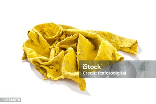istock Old yellow cleaning rag 498336078