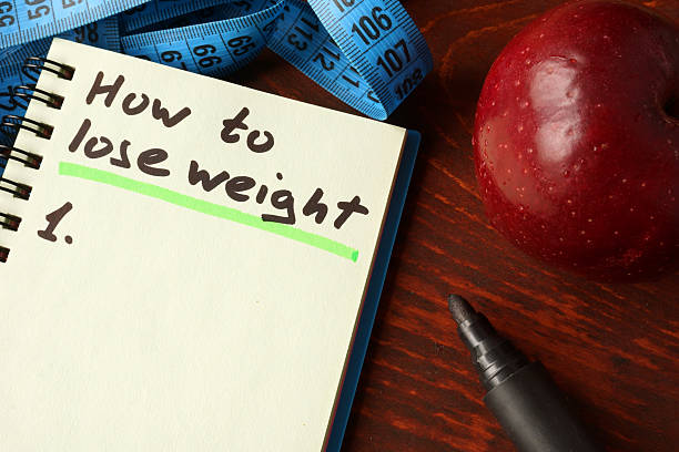 istock Notebook with how to lose weight sign.  Diet concept. 498336474
