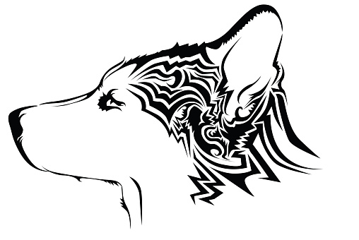 Tribal Wolf Tattoo Stock Illustration - Download Image Now - German  Shepherd, Aggression, Animal - iStock