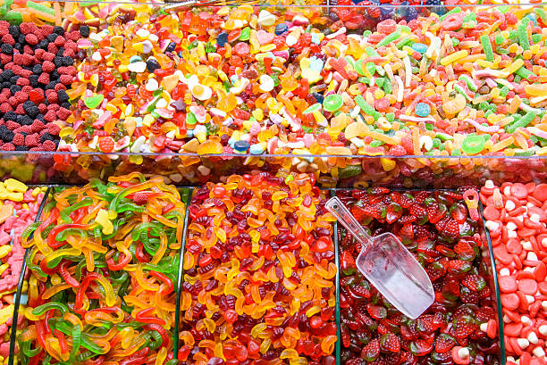 Colorful candy at the Grand Bazaar Colorful candy at the Grand Bazaar in Istanbul tivoli bazaar stock pictures, royalty-free photos & images