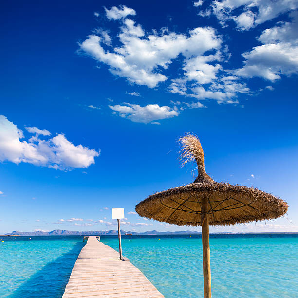 istock Mallorca Platja de Alcudia beach pier in Majorca 498337284